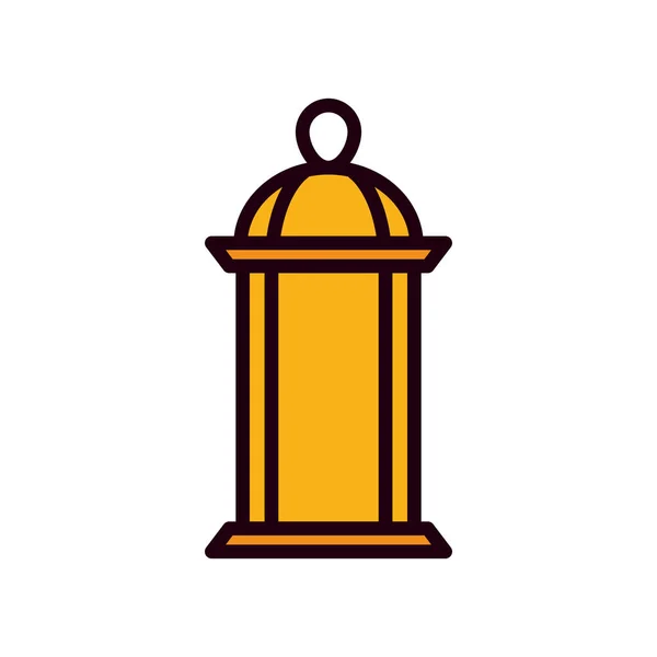 Ramadan lantern inside label line and fill style icon vector design — Stok Vektör