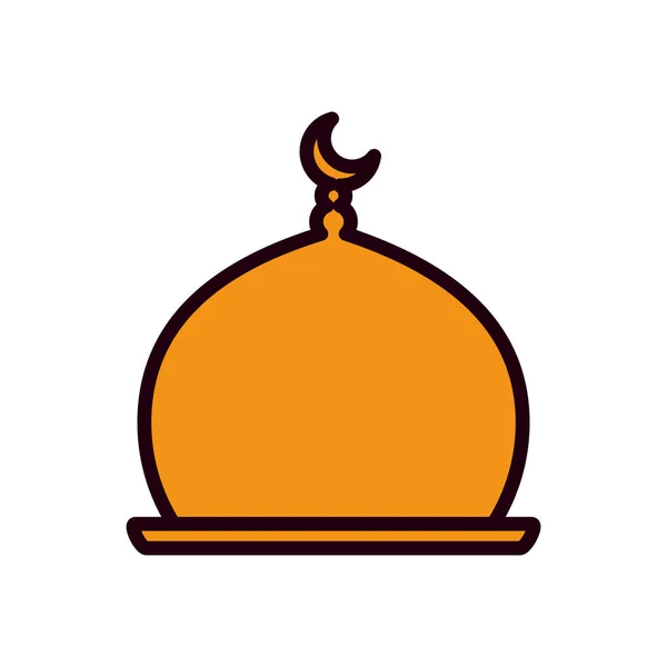 Линия мечети Рамадан и дизайн иконок стиля — стоковый вектор
