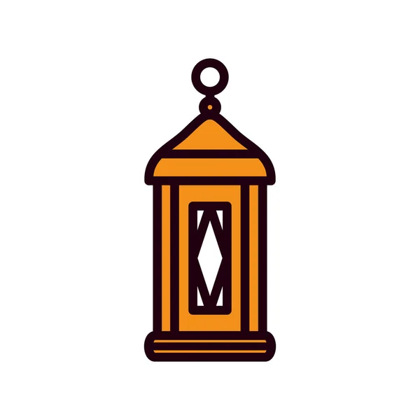 Ramadan lantern line and fill style icon vector design — Stockový vektor