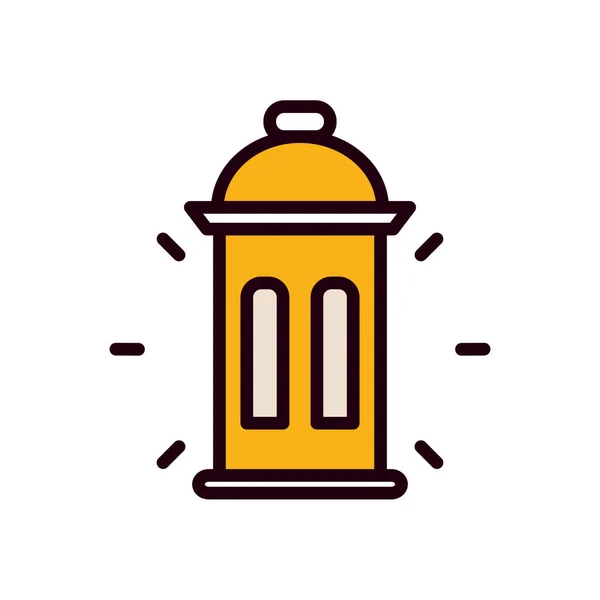 Ramadan lantern line and fill style icon vector design — ストックベクタ