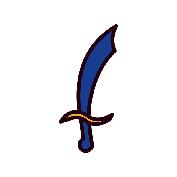 Linha de espada Ramadã e design de vetor ícone de estilo de preenchimento — Vetor de Stock