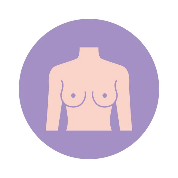 Diseño aislado de vector de icono de mama femenino — Archivo Imágenes Vectoriales