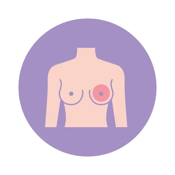 Diseño aislado icono de cáncer de mama vector — Archivo Imágenes Vectoriales