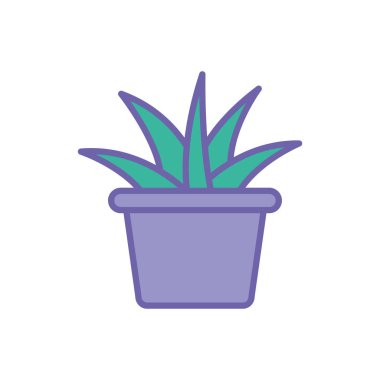Isolated plant inside pot line and fill style icon vector design