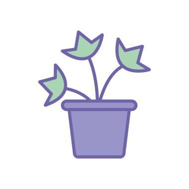 Isolated plant inside pot line and fill style icon vector design