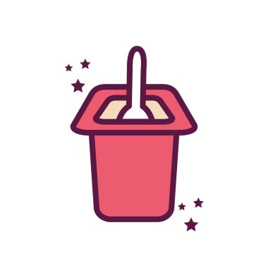 Isolated yogurt box line and fill style icon vector design