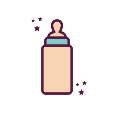 Isolated milk baby bottle line and fill style icon vector design