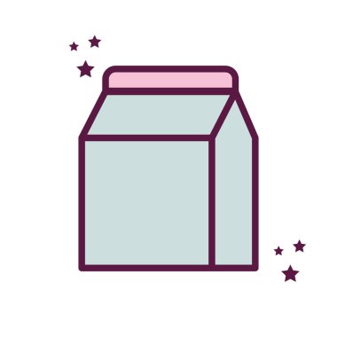 Isolated milk box line and fill style icon vector design
