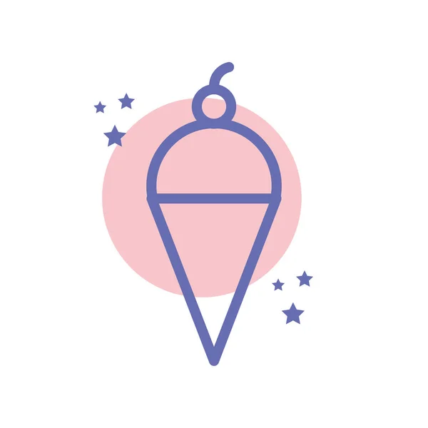 Isolated sweet ice cream block line style icon vector design — Stockvektor