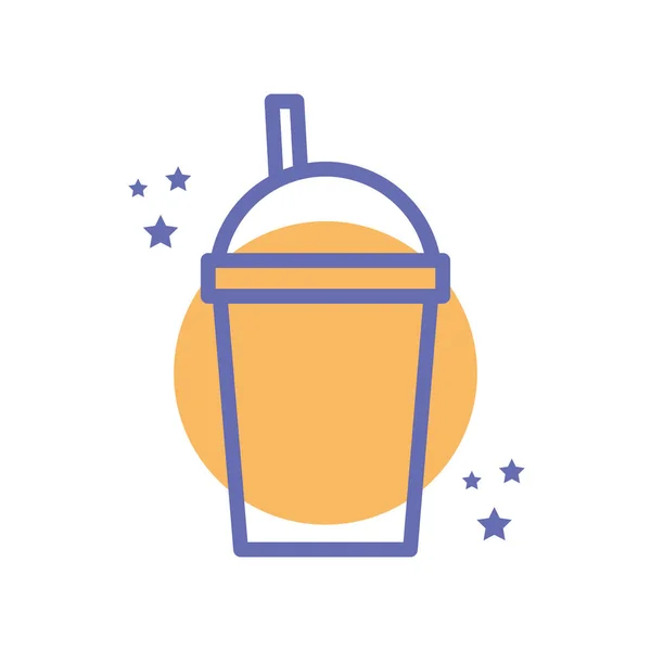 Isolated mug drink block line style icon vector design — Stockvector
