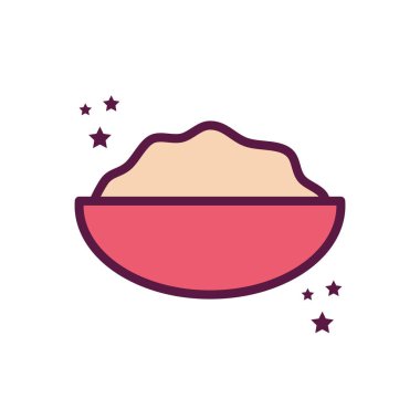 Kase çizgisi içinde izole edilmiş krema ve biçim ikonu vektör tasarımını doldur