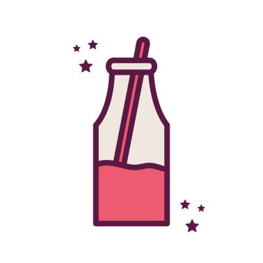 Isolated milk bottle line and fill style icon vector design