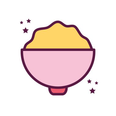 Kase çizgisi içinde izole edilmiş krema ve biçim ikonu vektör tasarımını doldur