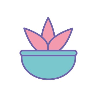 Isolated plant inside pot line and fill style icon vector design