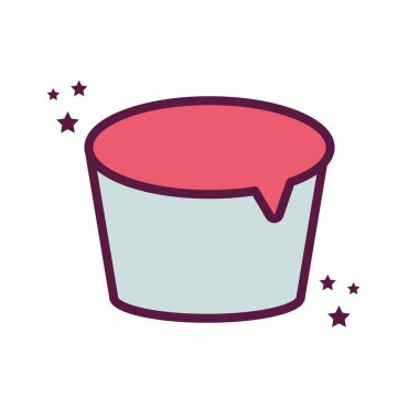 İzole edilmiş kase çizgisi ve biçim ikonu vektör tasarımı