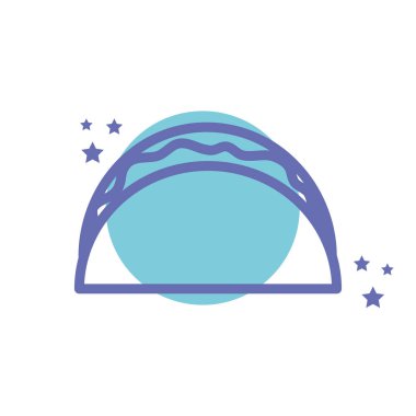 Isolated taco food block line style icon vector design