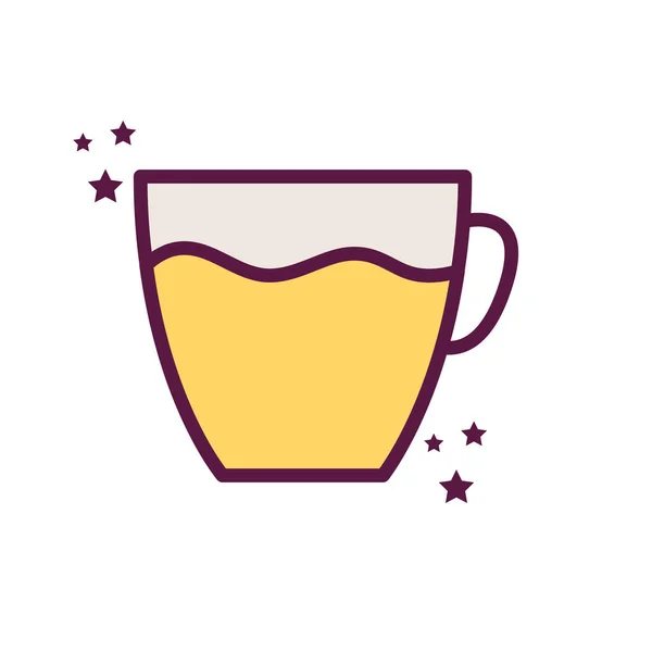 Ligne de tasse de boisson isolée et design vectoriel icône de style de remplissage — Image vectorielle