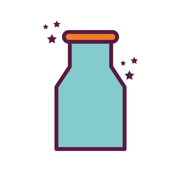 Ligne de bouteille de lait isolée et design vectoriel icône de style de remplissage — Image vectorielle