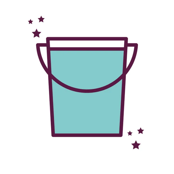 Isolated milk bucket line and fill style icon vector design — 스톡 벡터