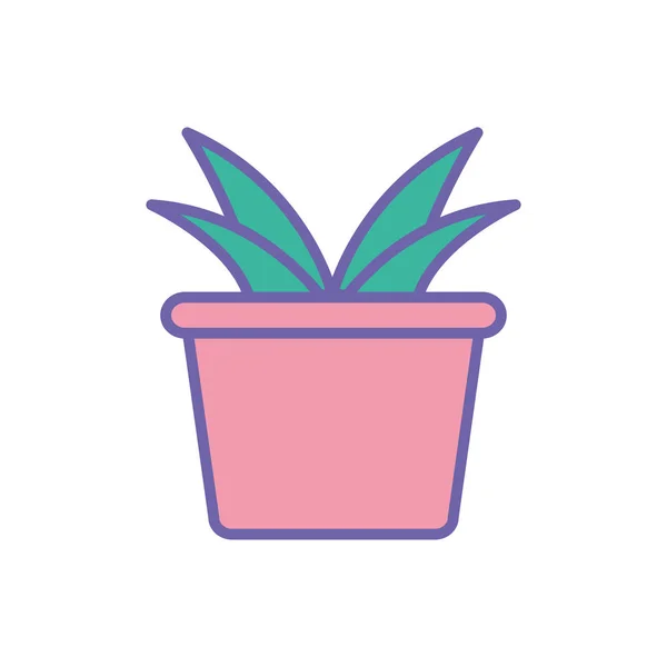 Isolated plant inside pot line and fill style icon vector design — Stock vektor