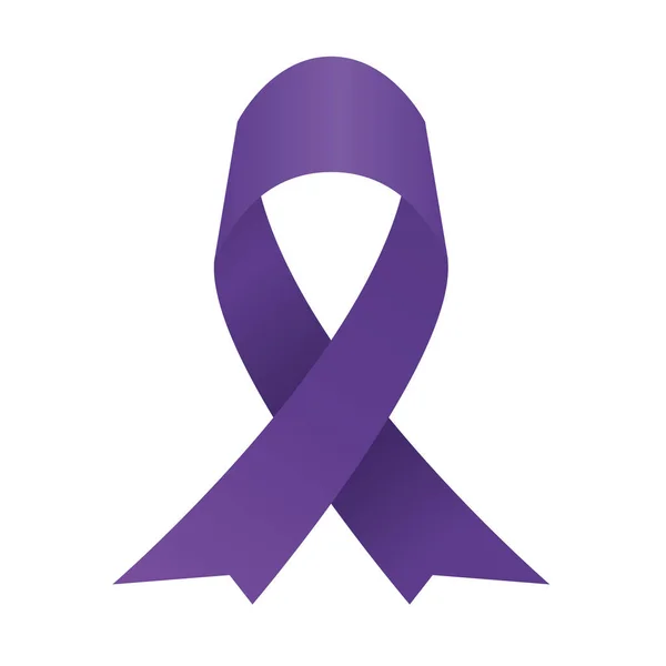 Ruban violet de conception vectorielle de journée mondiale du cancer — Image vectorielle