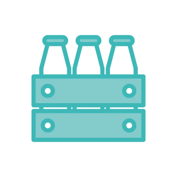 Isolated milk bottles dou color style icon vector design — Διανυσματικό Αρχείο