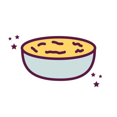 Kase çizgisi içinde izole edilmiş krema ve biçim ikonu vektör tasarımını doldur