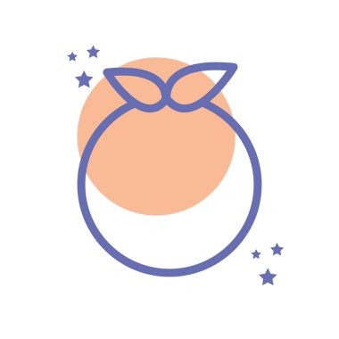 Isolated orange fruit block line style icon vector design