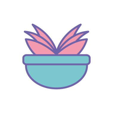 Isolated plant inside pot line and fill style icon vector design