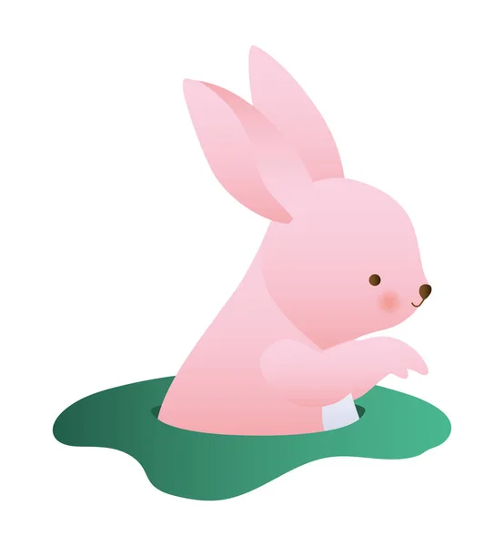 Sevimli tavşan çizgi film vektör tasarımı — Stok Vektör