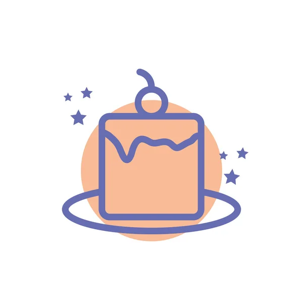Ізольований солодкий торт блок лінії стиль значок векторний дизайн — стоковий вектор