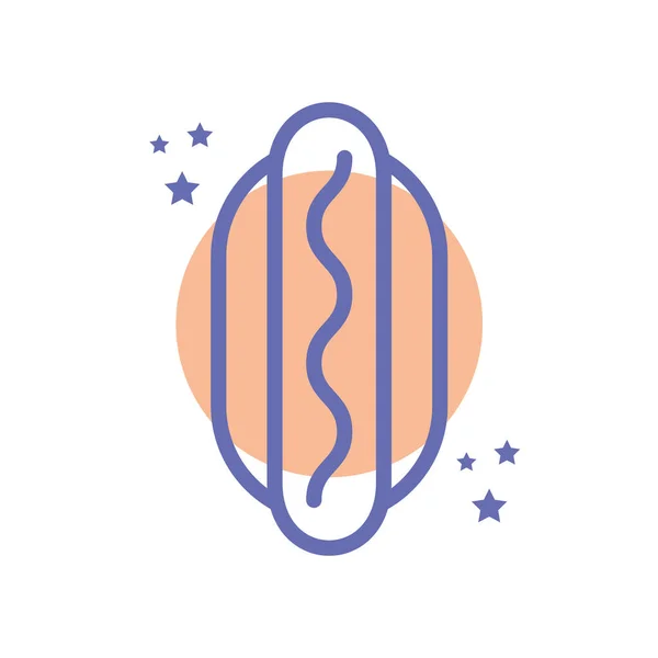 Isolated hot dog food block line style icon vector design — Διανυσματικό Αρχείο