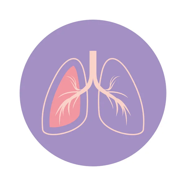 Diseño de vectores de icono de pulmones aislados — Vector de stock