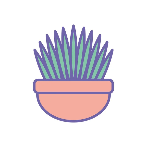 Isolated plant inside pot line and fill style icon vector design — ストックベクタ