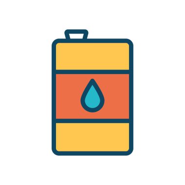 İzole edilmiş yağ varili hattı ve biçim ikonu vektör tasarımını doldur