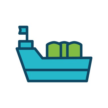 İzole edilmiş petrol depolama hattı ve biçim ikonu vektör tasarımını doldur