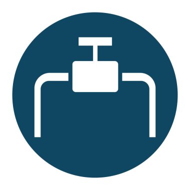 İzole edilmiş yağ borusu bloğu ve düz stil ikon vektör tasarımı