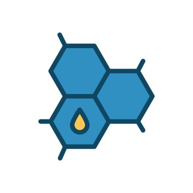 Yağ damlası çizgisi olan izole hücreler ve biçim ikonu vektör tasarımı