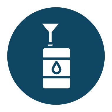 İzole yağ varili bloğu ve düz biçim ikon vektör tasarımı