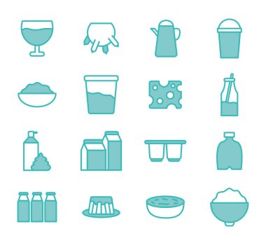 Ayrı süt ürünleri dou renk biçimi vektör dizaynı