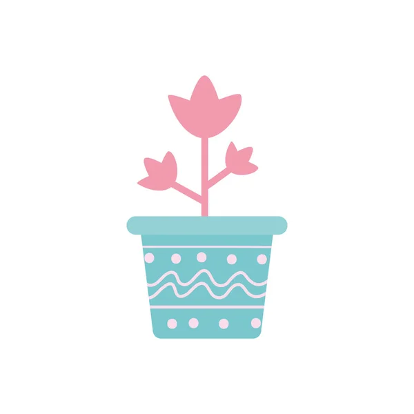 Flor isolada dentro do bloco de pote design de vetor ícone estilo gradiente — Vetor de Stock