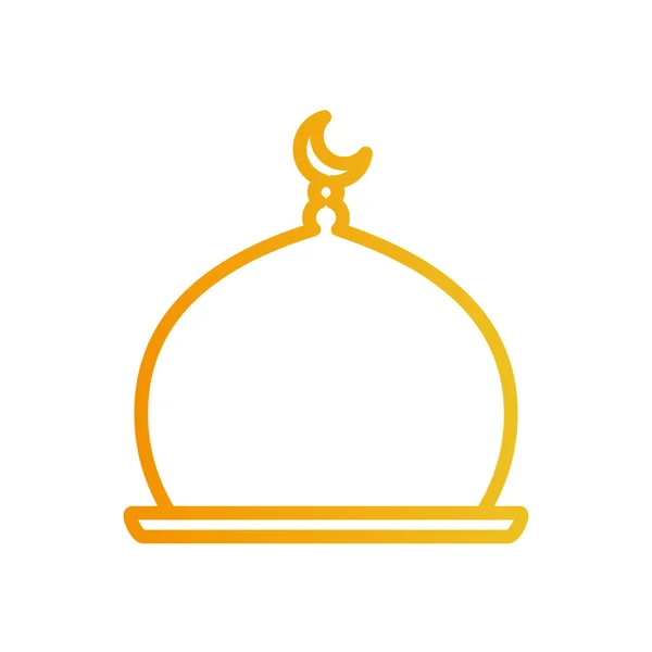 Ramadan-Moschee mit Ikonen-Vektor-Design im Mondverlauf — Stockvektor