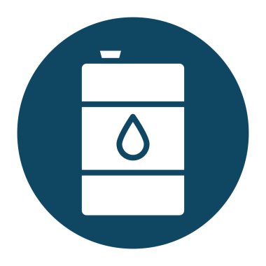 İzole yağ varili bloğu ve düz biçim ikon vektör tasarımı