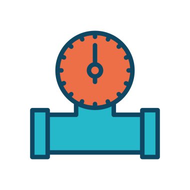 Ölçüm çizgisi ve biçim ikon vektör tasarımı ile izole edilmiş yağ borusu