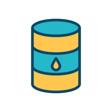 İzole edilmiş yağ varili hattı ve biçim ikonu vektör tasarımını doldur