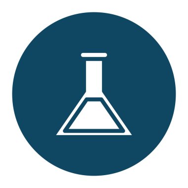 İzole kimya matarası bloğu ve düz stil ikon vektör tasarımı