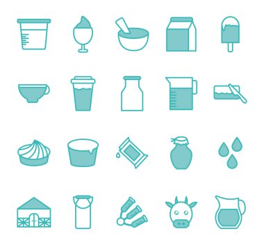 Ayrı süt ürünleri dou renk biçimi vektör dizaynı