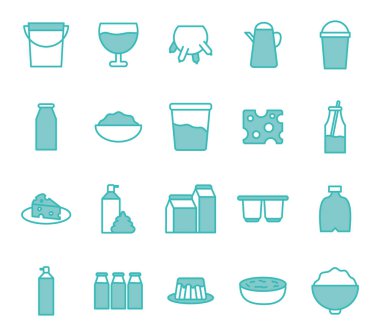 Ayrı süt ürünleri dou renk biçimi vektör dizaynı