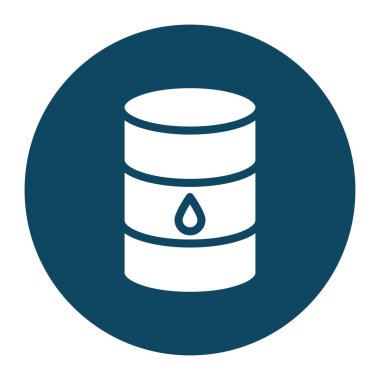 İzole yağ varili bloğu ve düz biçim ikon vektör tasarımı