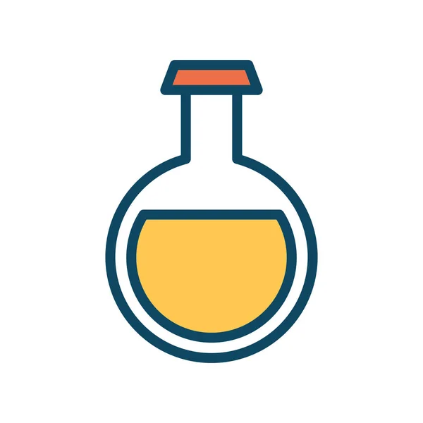 Linha de frasco de química isolada e design de vetor de ícone de estilo de preenchimento —  Vetores de Stock